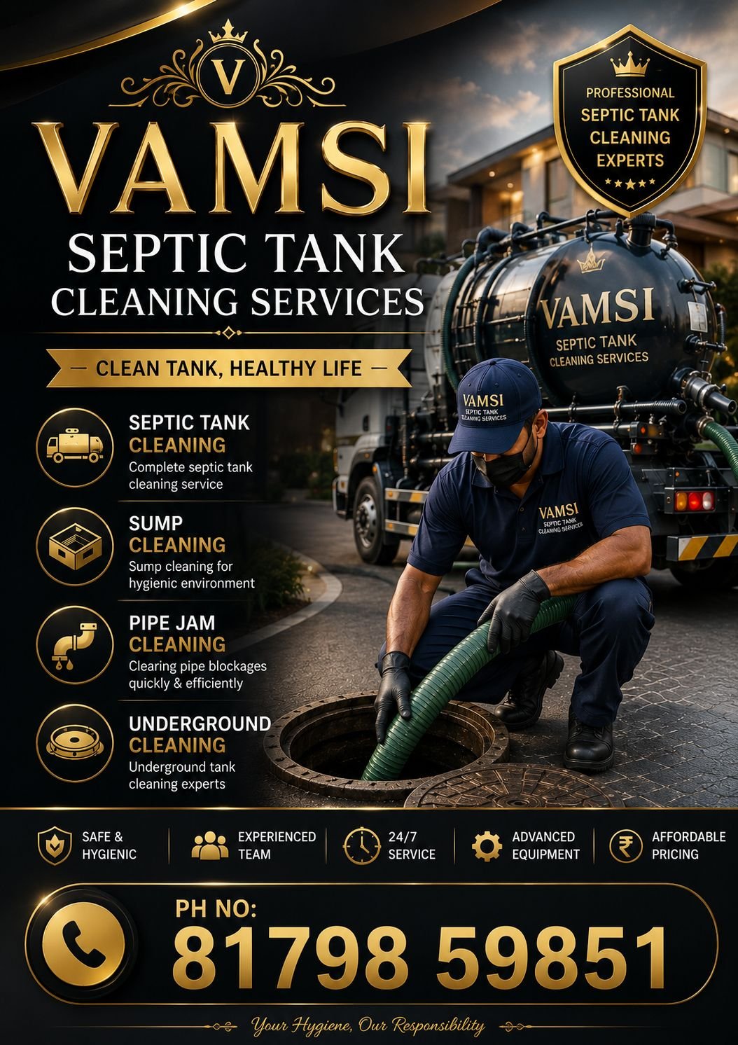 Vamsi Septic Tank Cleaning Services Banner
